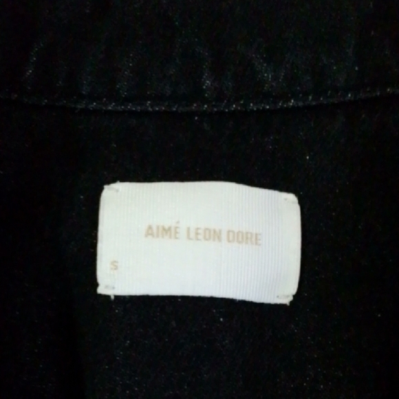 Aime Leon Dore Black Denim Shirt Jacket Mens Size Small - Picture 2 of 7
